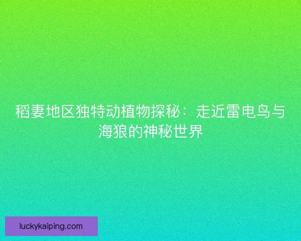 稻妻地区独特动植物探秘：走近雷电鸟与海狼的神秘世界